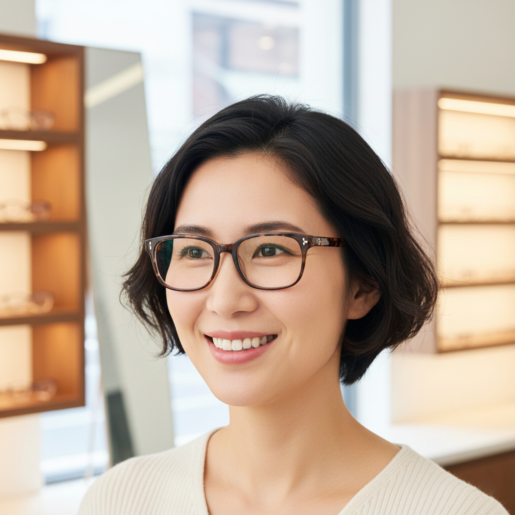 女性配戴眼鏡3
