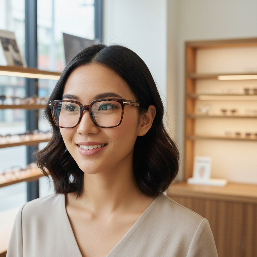 女性配戴眼鏡2