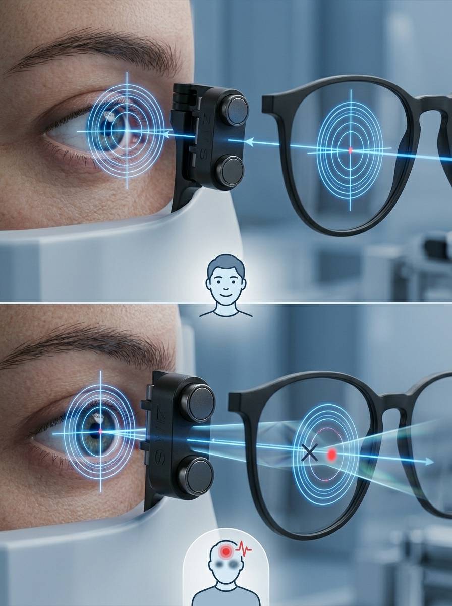 眼鏡瞳距不正確會怎樣?原因、影響與改善方式一次搞懂(示意圖)