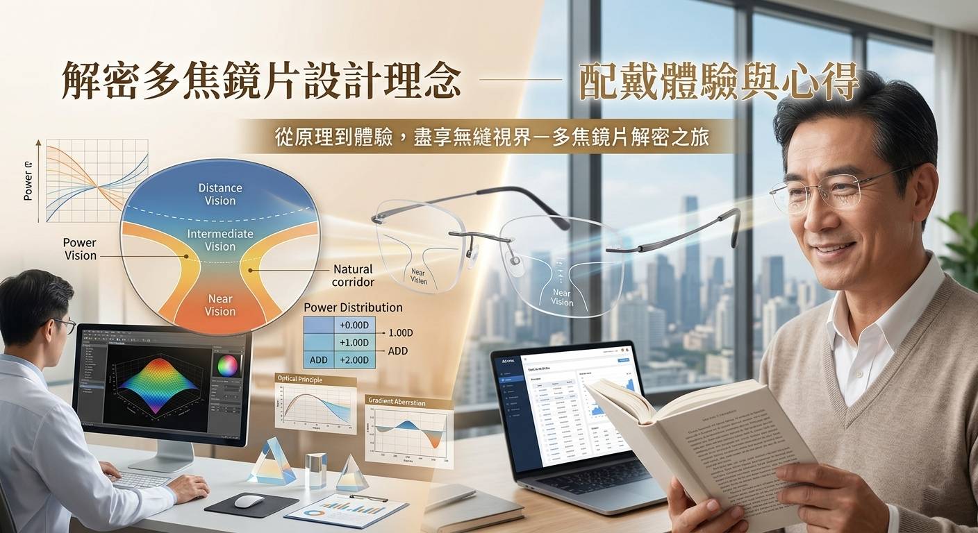 多焦鏡片心得－從原理到配戴體驗，解密多焦鏡片的設計理念-示意圖