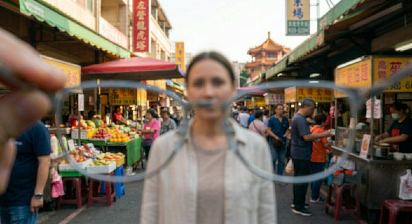在菜市場眼睛模糊,看東西與人都不清楚-示意圖