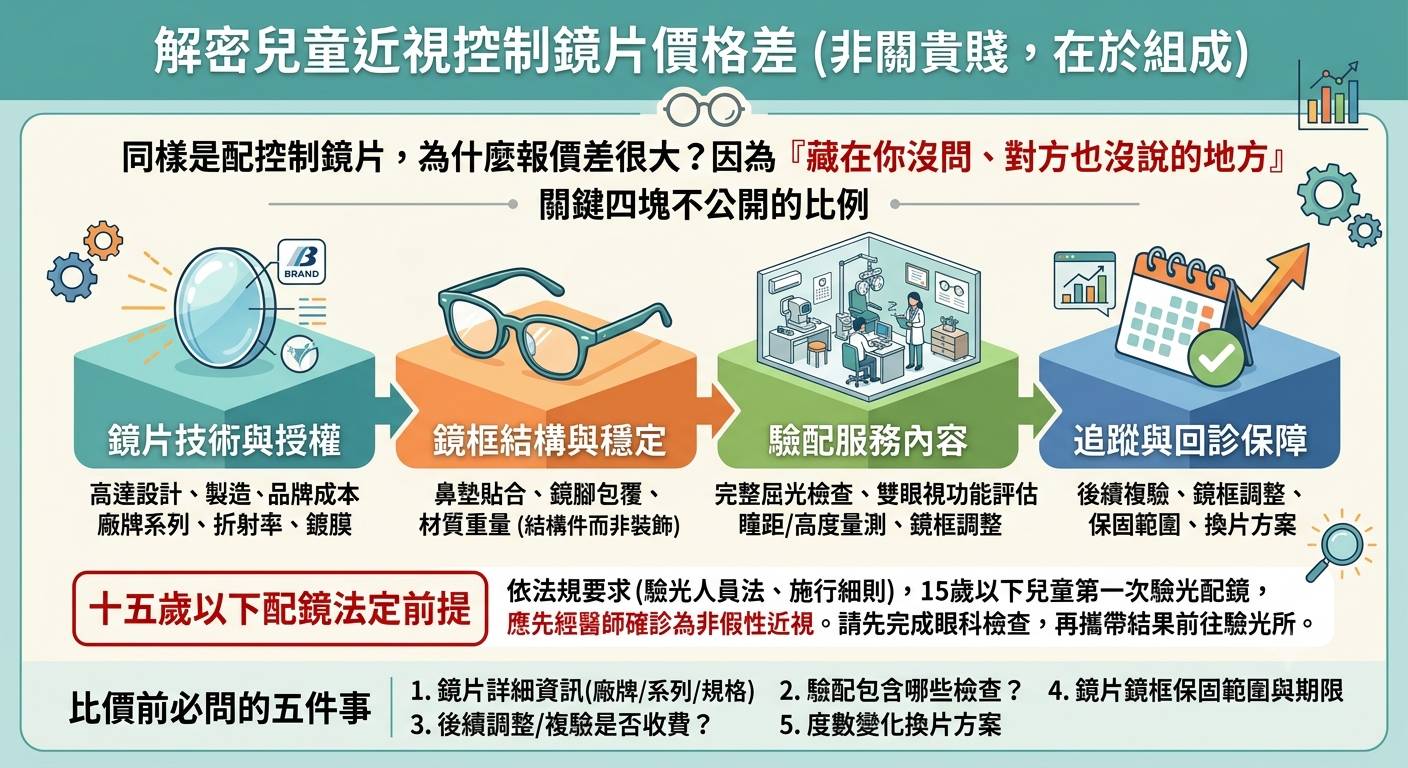 兒童近視控制鏡片價格差在哪？4 個真正決定報價的關鍵